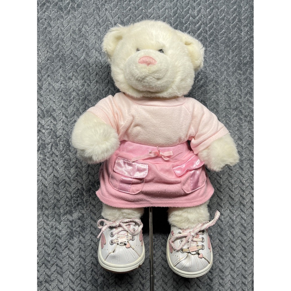 Build A Bear Polar Bear With‎ Pink Nose Stuffed Animal Plush BAB Skechers Shoes